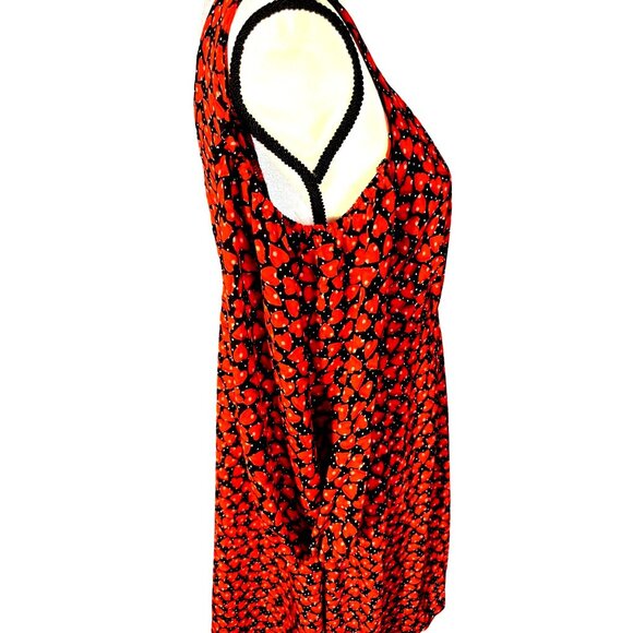 Disney Alice Through the Looking Glass Dress Large Hearts Red Black - Picture 9 of 11